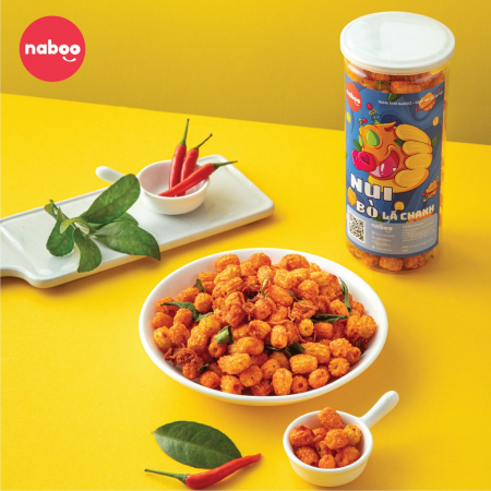 Nui sấy khô bò lá chanh Naboo đồ ăn vặt Hà Nội ngon và rẻ 350g